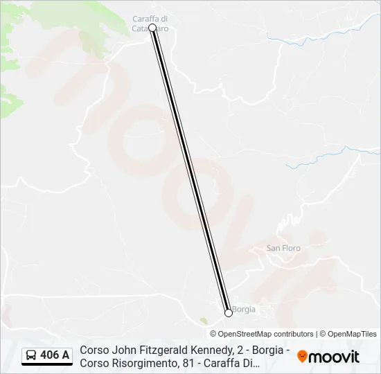 406 A Bus Line Map
