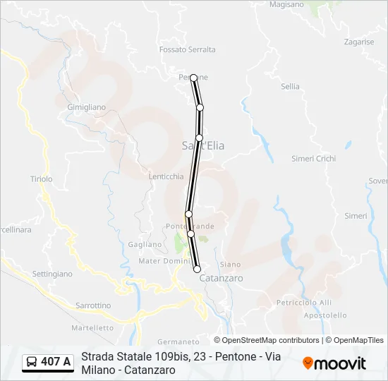 407 A Bus Line Map