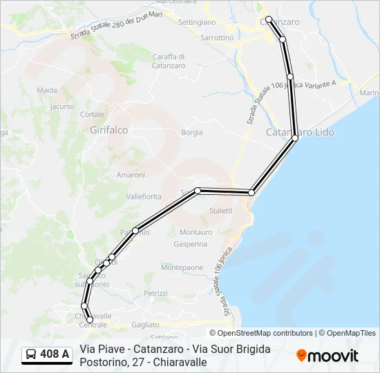408 A Bus Line Map