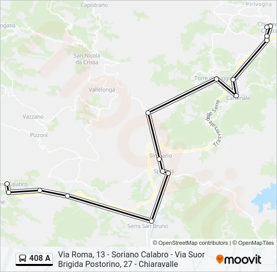 408 A Bus Line Map