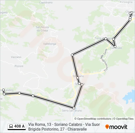 408 A Bus Line Map