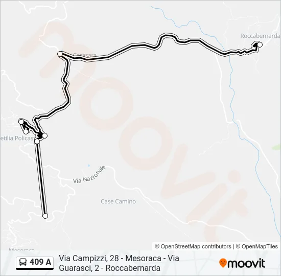 409 A Bus Line Map