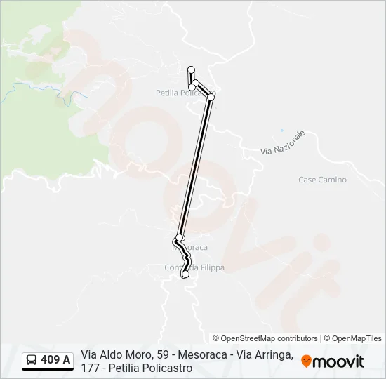 409 A Bus Line Map
