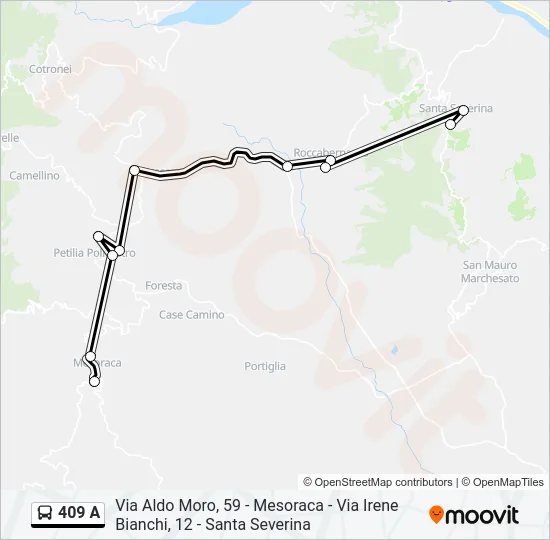 409 A Bus Line Map