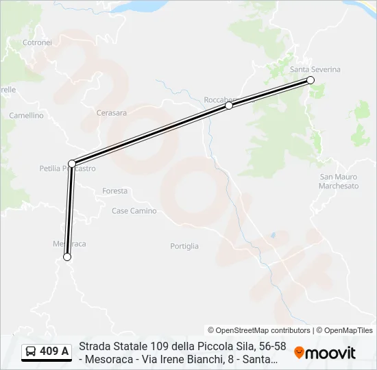 409 A Bus Line Map