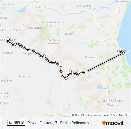 409 B Bus Line Map