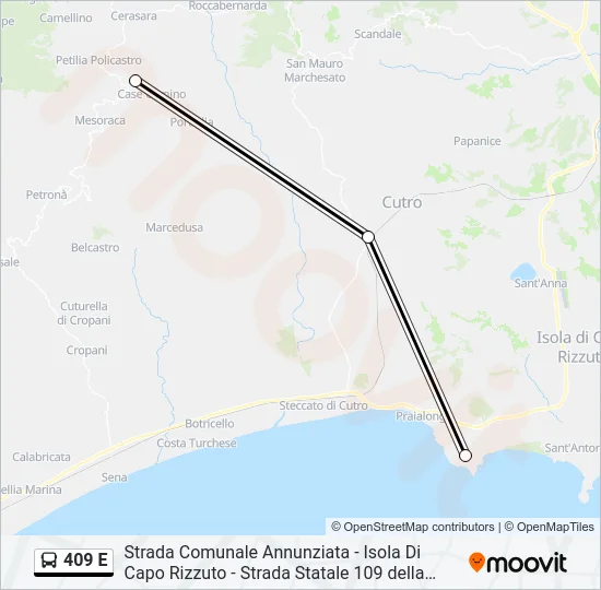 409 E Bus Line Map