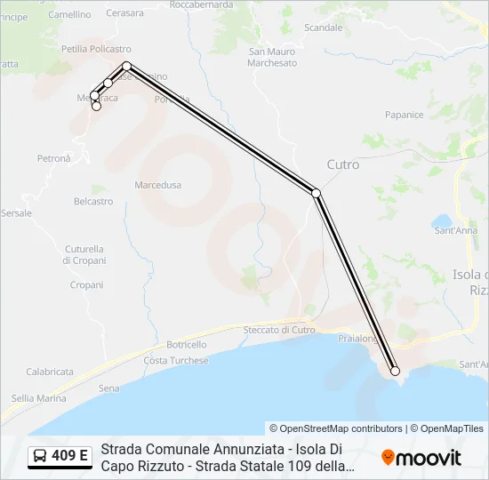 409 E Bus Line Map