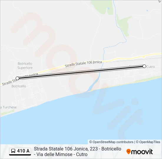 410 A Bus Line Map