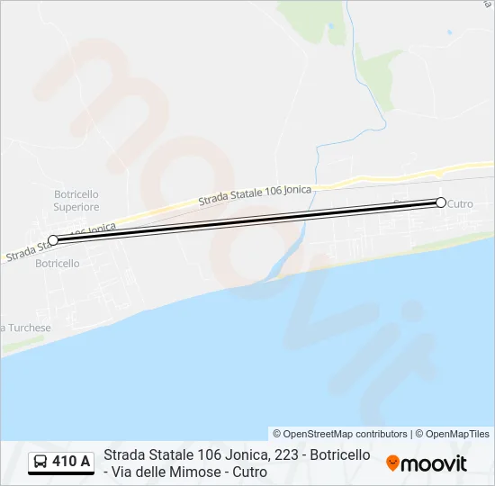 410 A Bus Line Map