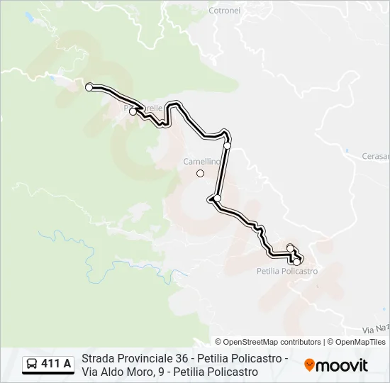 411 A Bus Line Map