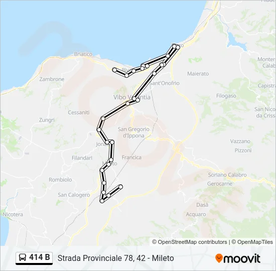 414 B Bus Line Map