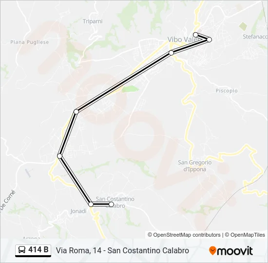 414 B Bus Line Map