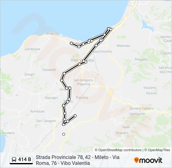 414 B Bus Line Map
