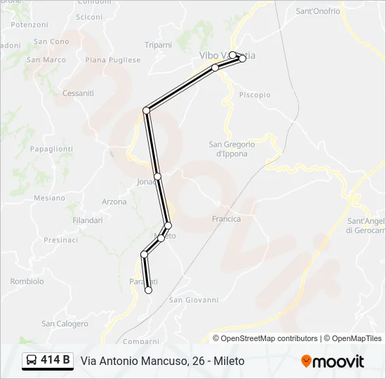 414 B Bus Line Map