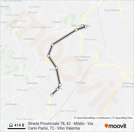414 B Bus Line Map