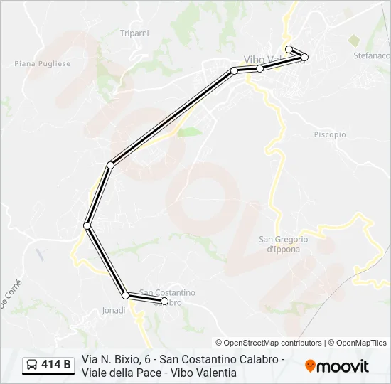 414 B Bus Line Map
