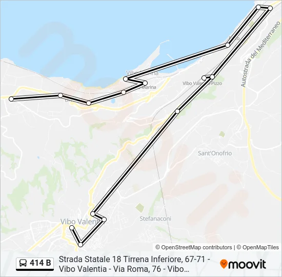 414 B Bus Line Map