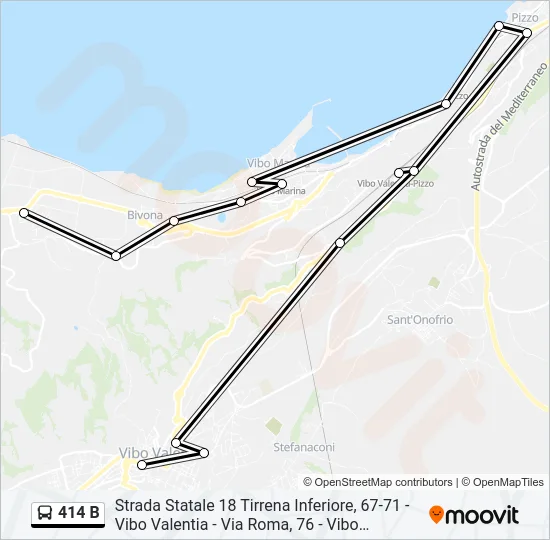 414 B Bus Line Map
