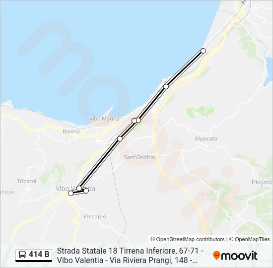 414 B Bus Line Map