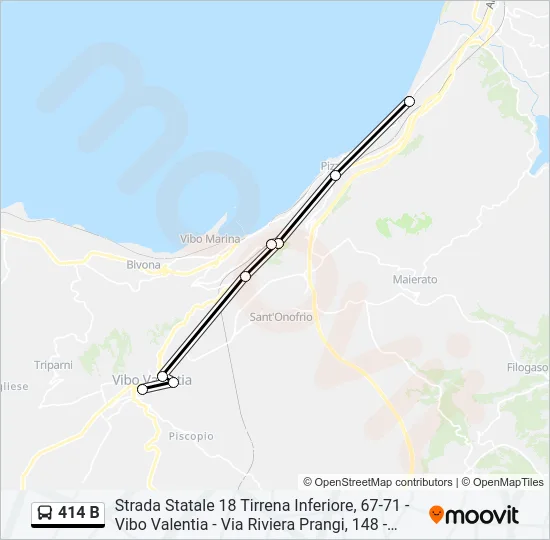 414 B Bus Line Map