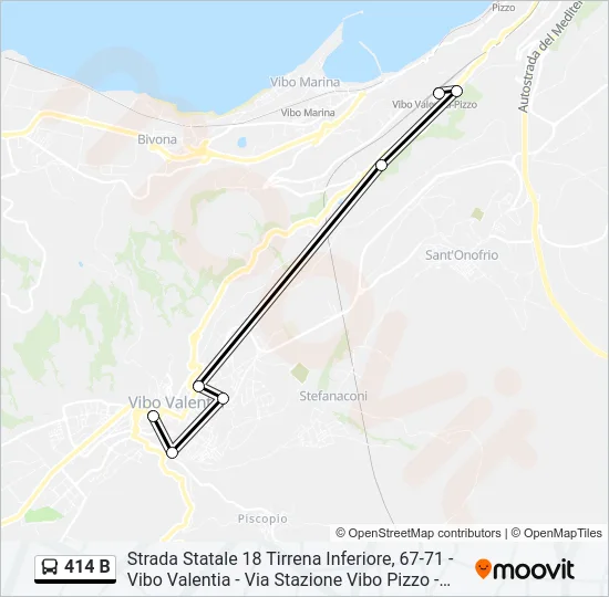 414 B Bus Line Map