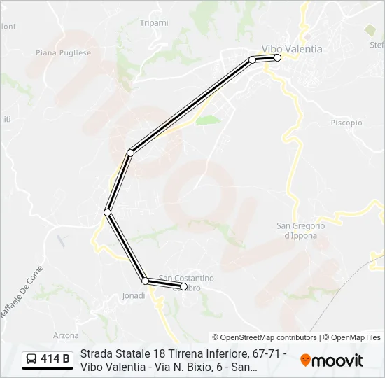 414 B Bus Line Map