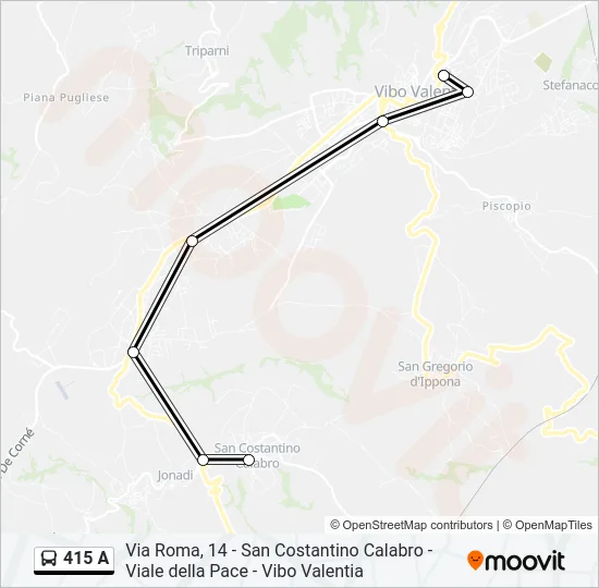 415 A Bus Line Map