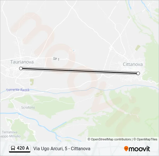 420 A Bus Line Map