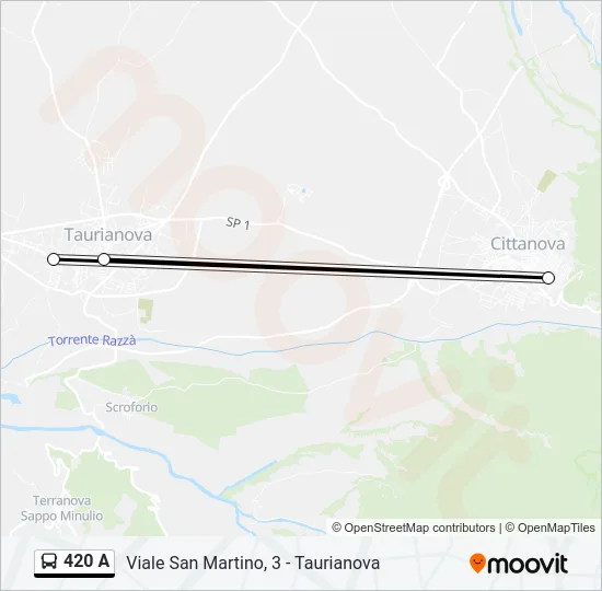 420 A Bus Line Map