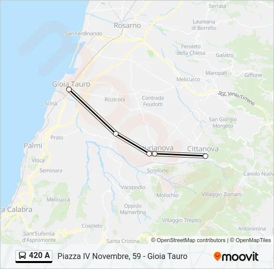 420 A Bus Line Map