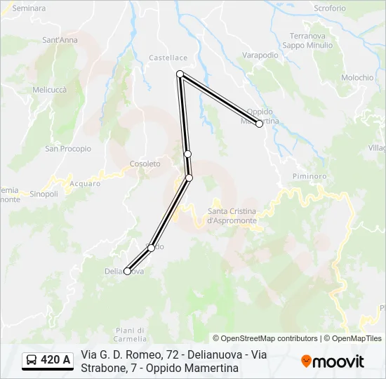 420 A Bus Line Map