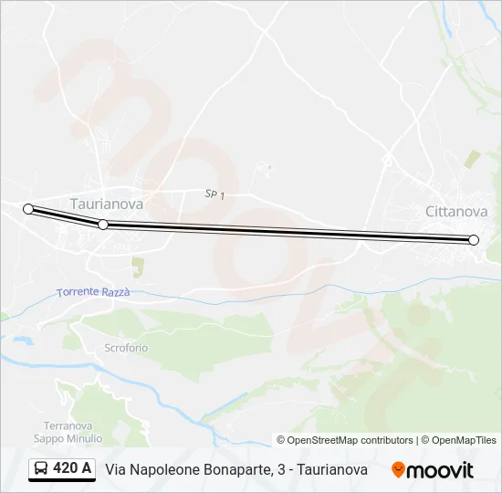 420 A Bus Line Map