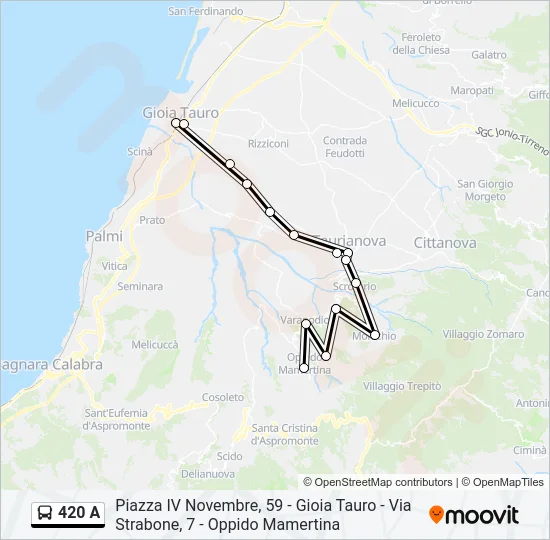 420 A Bus Line Map