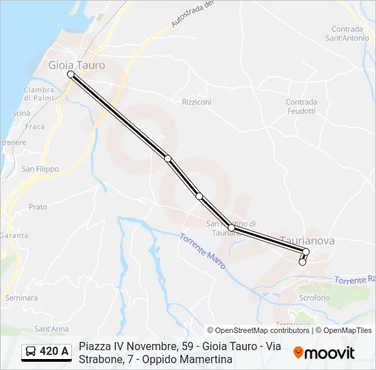 420 A Bus Line Map