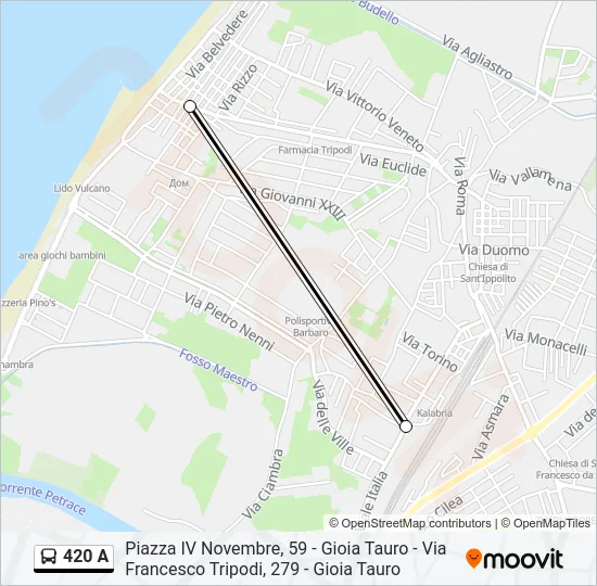 420 A Bus Line Map