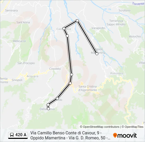 420 A Bus Line Map