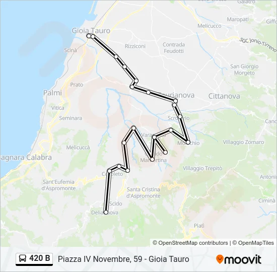 420 B Bus Line Map