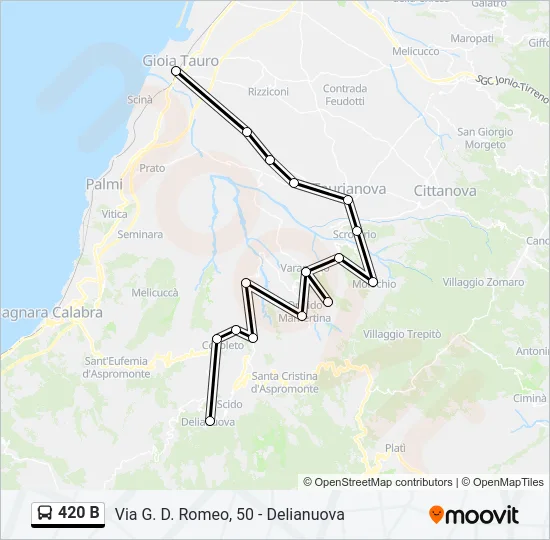 420 B Bus Line Map