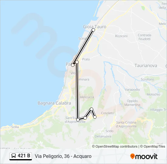 421 B Bus Line Map