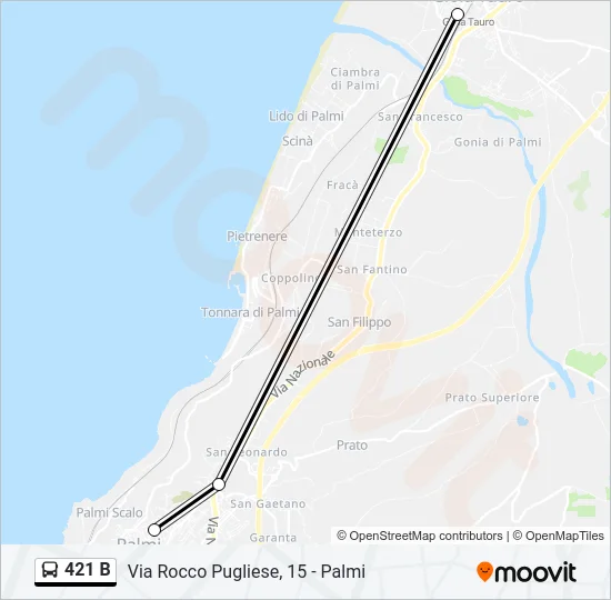 421 B Bus Line Map