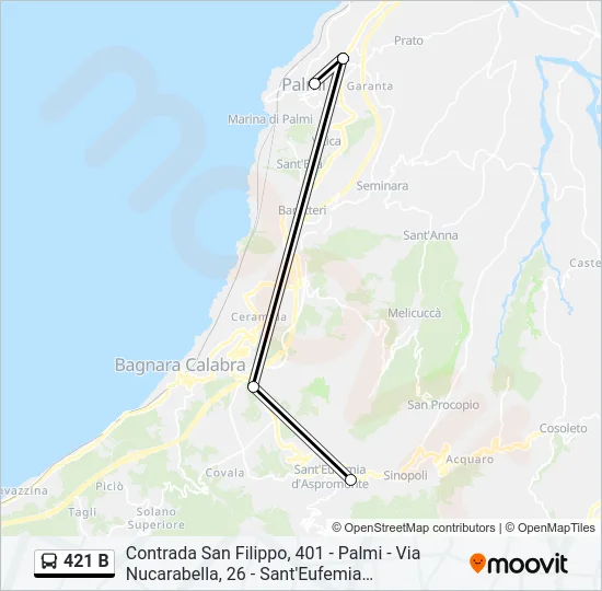 421 B Bus Line Map