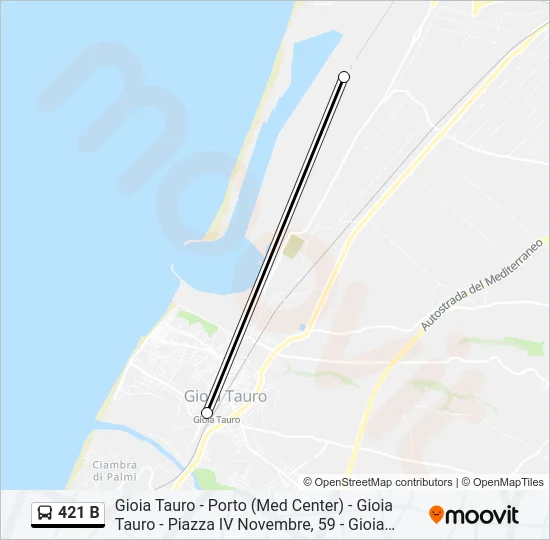 421 B Bus Line Map