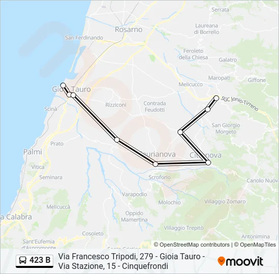 423 B Bus Line Map