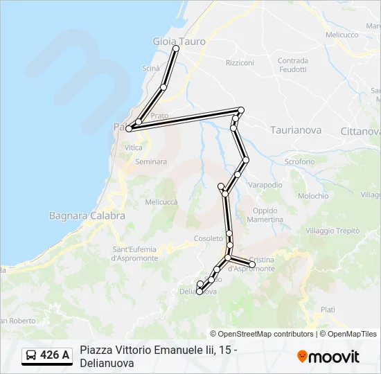 426 A Bus Line Map