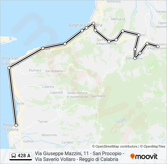 428 A Bus Line Map