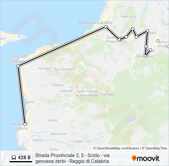 428 B Bus Line Map