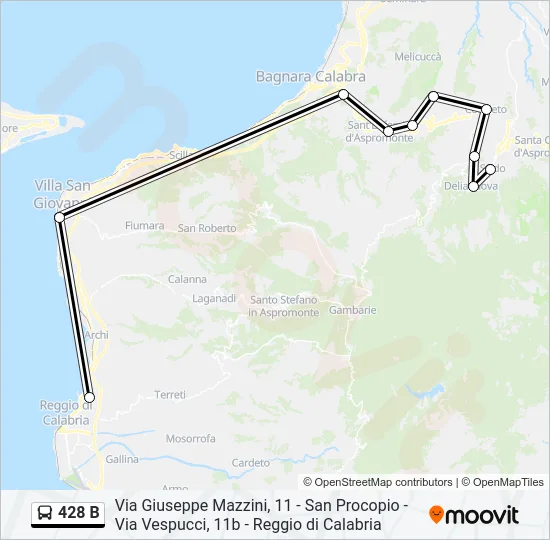 428 B Bus Line Map