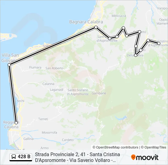 428 B Bus Line Map