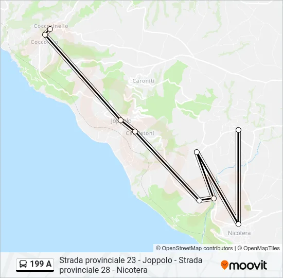 199 A Bus Line Map